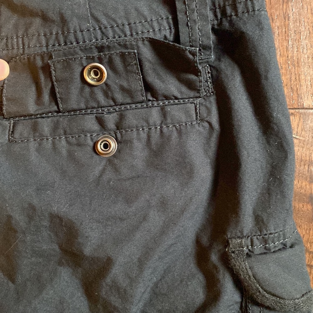 Old Navy micro mini cargo skirt black ultra low waist belt loops pockets size 6 - Picture 5 of 9